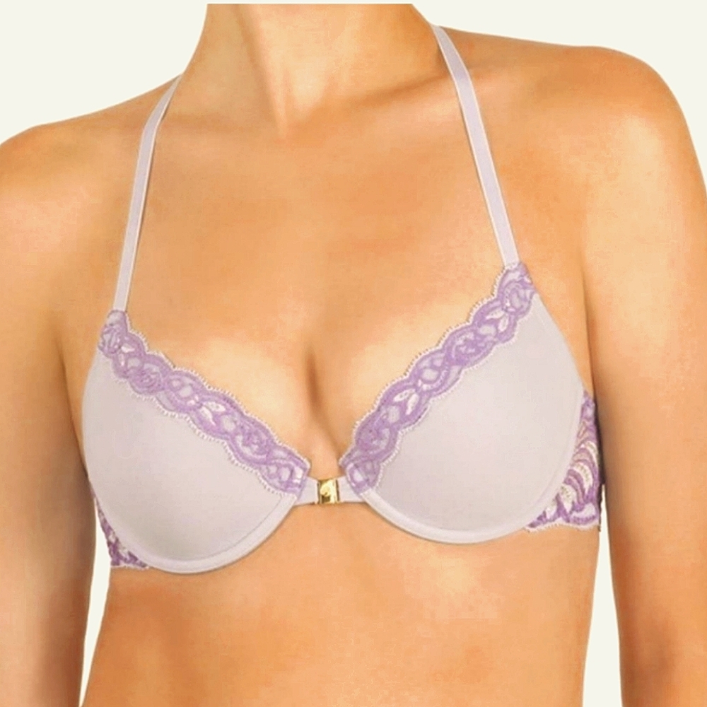 Natori Feathers T-Back Lace Bra In Lavender- Size 36DD